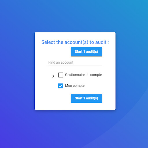 Choose accounts to audit
