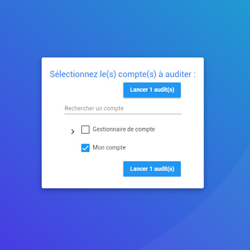 Choose accounts to audit